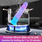 5-Piece Colorful Blue Purple Fantasy Dildo Set (6", 7", 8", 9", 10"), Realistic Silicone Small Big Huge G-Spot Dildo With Suction Cup, Prostate Dildos Anal Butt Plug Adult Sex Toys For Beginners Women