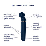 Planet Wand-er Vibrator Sex Toy | Adult Toys for Women | Wand Vibrator with 60 Vibration Combinations | Vibrating Sexual Pleasure Device | Stimulation Vibrators | Sextoy (Blue)