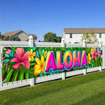 Hawaiian Luau Party Decorations Aloha Fence Banner 118 x 20 Inch