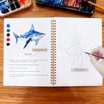 Beginner Watercolor Workbook with 12 Fruit Illustrations, Paints & Palette
