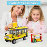 School Bus Building Blocks Set For Kids 6+ 488Pcs Creative Vehicle Toy With Movable Wheels Compatible With Lego City Bus Construction Toy For Boys Girls Collector Educational Stem Gift