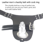 Bondage Gear Chastity Device Harness With Leather Cock For Men, Adult Men'S Bondage Leather Chastity Lock Pants, Sm Bdsm Fetish Sexy Male Lingerie Sex Toy