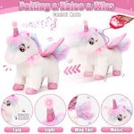 Walking Talking Remote Control Unicorn Toy For Girl Age 4-6, Electronic Interactive Plush Unicorn With Leash & Costume, Pretend Play Pet Care Toy Birthday Gift For Toddler Kid Girl Age 3 4 5 6 7