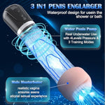 Electric Vacuum Penis Pump - Cock Enlarger With Pocket Vagina & 4 Suction Intensities, High-Vacuum Air Pressure Penis Enlargement Extend Pump For Men Bigger Stronger Harder Erection