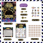 Colorful New Year Decorations Clock Stickers Games And New Year Bingo Game Holiday Party Game Supplies New Years Eve Party Supplies