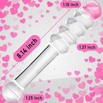 Glass Dildo G-Spot Wand Anal Beads Butt Plug With Pink Head Dual Ended P-Spot Stimulator Fetish Prostate Massager Masturbation Sex Toy For Men Women