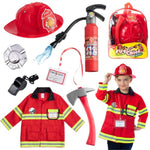 8 Pc Premium Washable Kids Fireman Costume Toy For Kids,Boys,Girls,Toddlers, And Children With Complete Firefighter Accessories
