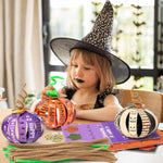 48 Pcs Halloween Paper Pumpkin Craft Kit for Kids, DIY Fall Decorations