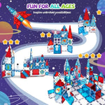 Magnetic Tiles Space Set, Magnet Tiles With Astronaut, Magnetic Tiles For Kids Ages 4-8, Stem Toys, Magnet Blocks For Boys And Girls, Creative Building Toys, Space