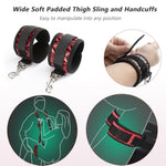 Sex Toys Adult Toys Pillow Position Cushion Triangle Inflatable Furniture, Sex Bondage Bdsm Kit, Bed Restraints Set With Handcuffs Neck To Thigh/Ankle For Sm Adult Couples Game Play