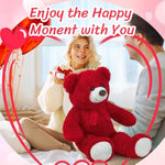 Big Teddy Bear Large Teddy Bear Stuffed Animal Birthday Valentines Day Plush For Kids And Girlfriend 36 Inch Red