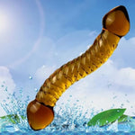 Double Ended Glass Dildo Crystal Penis,Crystal Realistic Dildo Pleasure Stick With Spiral Texture And Vivid Glans Anal Plug, Prostate Massager Sex Toy Stimulates G Spot For Men Women(Style 3)