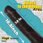 Huge Dildo,10.5 Inch Realistic Movable Foreskin Black Dildos,Long Thick Penis Dildo Adult Sex Toys For Women,Double Liquid Silicone Big Black Cock,Strong Suction Cup Anal Dildos For Hands-Free Play