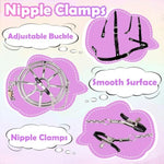 Bdsm Breast Sex Bondage Restraints Set With Nipple Clamps, Breast Bdsm Restraints Bondage Gear & Accessories With Lock And Keys, Nipple Clips Sex Toys For Couples
