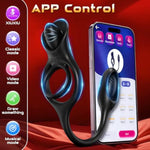 Vibrating Cock Ring With Anal Plug, 3 In 1 Prostate Massager Vibrating Butt Plug With App Control 9 Vibration Modes Clitoral Stimulator, Anal Toys Penis Ring Vibrator Adult Sex Toy For Men Couples