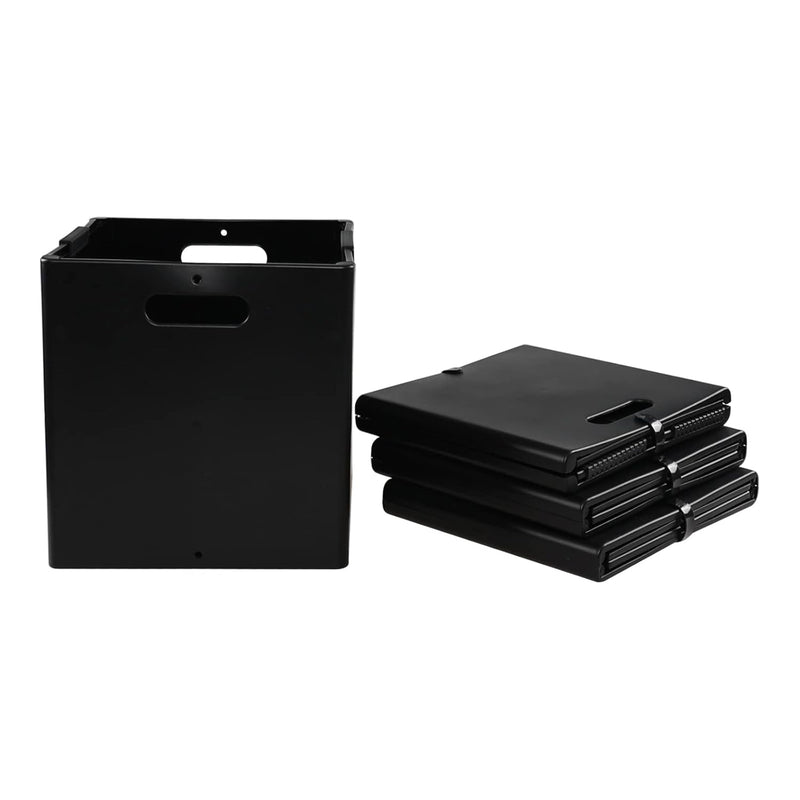 4 Packs Collapsible Storage Cube, Plastic Foldable Cube Bins, Black