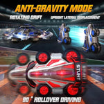 1:14 Remote Control Roll Stunt Car For Boys 360°Rotating 4Wd Rc Cars With Lights Music Upright Walking Four-Wheeled Rollover Toy Car Presents For Age 6-12?Blue?