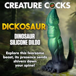 Dickosaur Dinosaur Silicone Dildo For Men, Women, & Couples. Fantasy Dildo, Strong Suction Cup Base. Premium Silicone & Stimulating Textures. 1 Piece, Green & Black.
