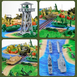 Army Men Military Toys For Boys Age 3-12, 124 Pcs Plastic Army Men Playset - Army Men Action Figures With Toy Soldiers, Boats, Tanks, Helicopters And Battleships - Birthday Gift For Kids