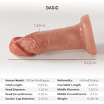 Perfectly Fit! 5-Inch Dildo for Beginner, Soft Realistic Silicone Dildo with Strong Suction Cup, Sex Toy for Women Men Gays, and Couples. No.70