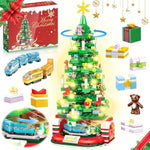 Christmas Tree Building Block With Led Light, Rotating Christmas Tree 2024 Building Set For Adults, Christmas Tree Building Kit Xmas Gift For Boys And Girls (Non-Advent Block)