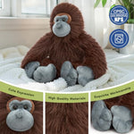Gorilla Stuffed Animal, 18 Inch Gorilla Plush Toys For Kids, Soft Long Fur Orangutan Plush Companion Toy Gifts For Boys, Girls