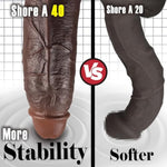 10 Inch Realistic Big Black Dildo, Lifelike Huge Curved Dildo For G Spot And Anal Play With Powerful Suction Cup, Dual Density Silicone Black Sex Toys For Men And Women