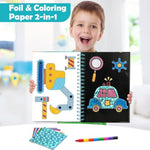 Foil Art Craft Kit for Kids, Sparkly Birthday Gift Toy for Boys, Fun DIY Activity Set