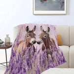 Donkey Blanket Donkey Lavender Flannel Plush Throw Blanket Cozy Farm Animal Decor Fleece Stuff Blanket Gifts For Yogis Lover Girls Boys Kids Adults Women Bed Travel 40"X50"