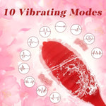 G-Spot Vibrator Tongue Sex Toy For Women, 2In1 Silicone Tongue Clitoral Stimulator Sex Toy With 10 Licking Biting & Vibrating Modes Anal Clit Nipple Vibrators For Female Sex Toys Red