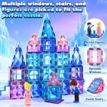 102-Piece Magnetic Princess Castle Building Tiles with 2 Stairs & 2 Dolls