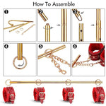 Anal Hook Bdsm Sex Bondage - Bed Restraint Kit With Adjustable Handcuffs Collar Ankle Cuffs Leather Furniture Restraint Set With Anal Ball | Adult Sex Toys For Couple Foreplay