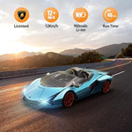 Lamborghini Remote Control Car, 1:12 Scale Lambo Toy Car 7.4V 900Mah Officially Licensed 12Km/H Fast Rc Cars With Led Light 2.4Ghz Model Car For Adults Boys Girls Birthday Ideas Gift - Blue