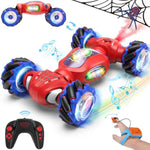 Spider Remote Control Car Toys For 6-12 Boys Girls, Birthday Gifts For Kids, 2.4Ghz 4Wd Gesture Sensing Rc Stunt Car With Light & Music & Spray, Double-Sided 360° Rotating Hand Control