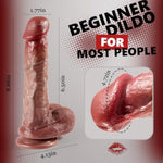 Realistic Dildos Sex Toys With Wide Glans Stretch Vaginal And Anal, 8.5 Inch Ultra Soft Dual Liquid Silicone Dildo With Strong Suction Cup, Lifelike Penis G Spot Stimulator For Women Men