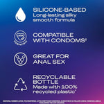 Durex Silicone Lube for Anal Sex, Couples and Personal Use, Long Lasting, 3.38 fl oz