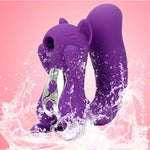 Dual Pleasure Squirrel Vibrator & Air-Pulse Clitoral Stimulator, Clitoral Sucking, Clit Vibrator, Pressure-Wave Technology, Waterproof, Rechargeable, Sex Toy Vibrator For Women (Purple)