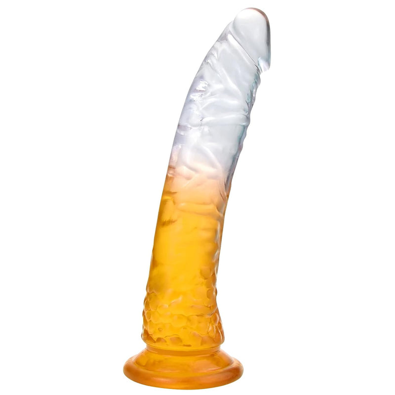 Realistic G-Spot Dildo Transparent Jelly Butt Plug With Strong Suction Cup For Vaginal Massage Anal Stimulation Gold