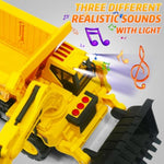W/Semi Truck With 6 Small Toy Cars, 4-In-1 Mini Excavator, Bulldozer, Engineering Vehicles Toddler Toys W/Lights & Sounds, Model Kids Toys For Ages 5-7