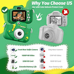Upgrade Dinosaur Kids Camera, Christmas Birthday Gifts For Girls Boys 3-12, 1080P Hd Selfie Digital Video Camera For Toddlers, Cute Portable Little Girls Boys Gifts Toys For 3 4 5 6 7 8 9 Years Old