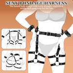 Bdsm Bondage Hip Waist Harness Sex Restraints Set, Leather Hip Sexy Thigh Harness For Women Sex, Adjustable Sex Toys With Leg Straps Handcuffs For Couple