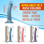 Metallic Dildo - Waterproof Adult Toys For Couples, Versatile Adult Toy For Enhanced Intimacy, Perfect For Adults Seeking Exciting Couples Sex Toys (Blue - Medium)