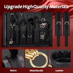Sex Bondage Restraints Kit Bdsm - 21Pcs Leather Handcuffs Ankle Cuffs Furniture Restraint Accessories With Storage Bag Adult Sex Toys For Men Women Couples Foreplay | Black