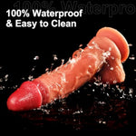 Realistic G-Spot Anal Dildo For Women - 8.6 Inch Liquid Silicone Movable Foreskin Anal Vaginal Dildos With Lifelike Glans & Textured Veins & Hands-Free Strong Suction Cup, Adult Sex Toys For Beginners