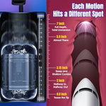 Male Masturbator Sex Toys For Men - Pocket Pussy Adult Toys With 7.8In Adjustable Thrusting Length & 9 Speeds, Lcd Male Sex Toy Hands Free Masturbators With 2 Sleeves & Phone Stand Male Stroker