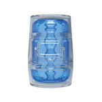 Main Squeeze - Pop-Off - Optix - Palm Sized Variable Pressure Ultraskyn Compact Stroker - Dual Entry - Squeezable Grip Allows Users To Control Pressure & Suction - Crystal Blue