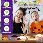 Halloween Pom-Pom Art Craft Kit for Kids, DIY Seasonal Party Activity