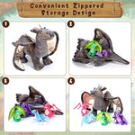 5 Pcs Dragon Plush Toys 16 Inch Dragon Stuffed With 4 Babies Dragons In Mommy Dinosaur Belly, Plush Animal For Kids Boys Girls Birthday Christmas Party Decoration Student Classroom Prizes
