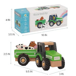 Wooden Tractor Toys For Toddlers 1-3, Baby Vehicle Toys Hand Push Car Toys For 1 2 3 Year Old Boys Girls (Green)