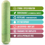 Gaia Eco Bullet Plant-Based 4" Smooth Waterproof Bullet Vibrator In Green Made Of Sustainable Biofeel™ Worlds First Plant Based Vibe For Vagina Anal Play Vibrating Pleasure Couples